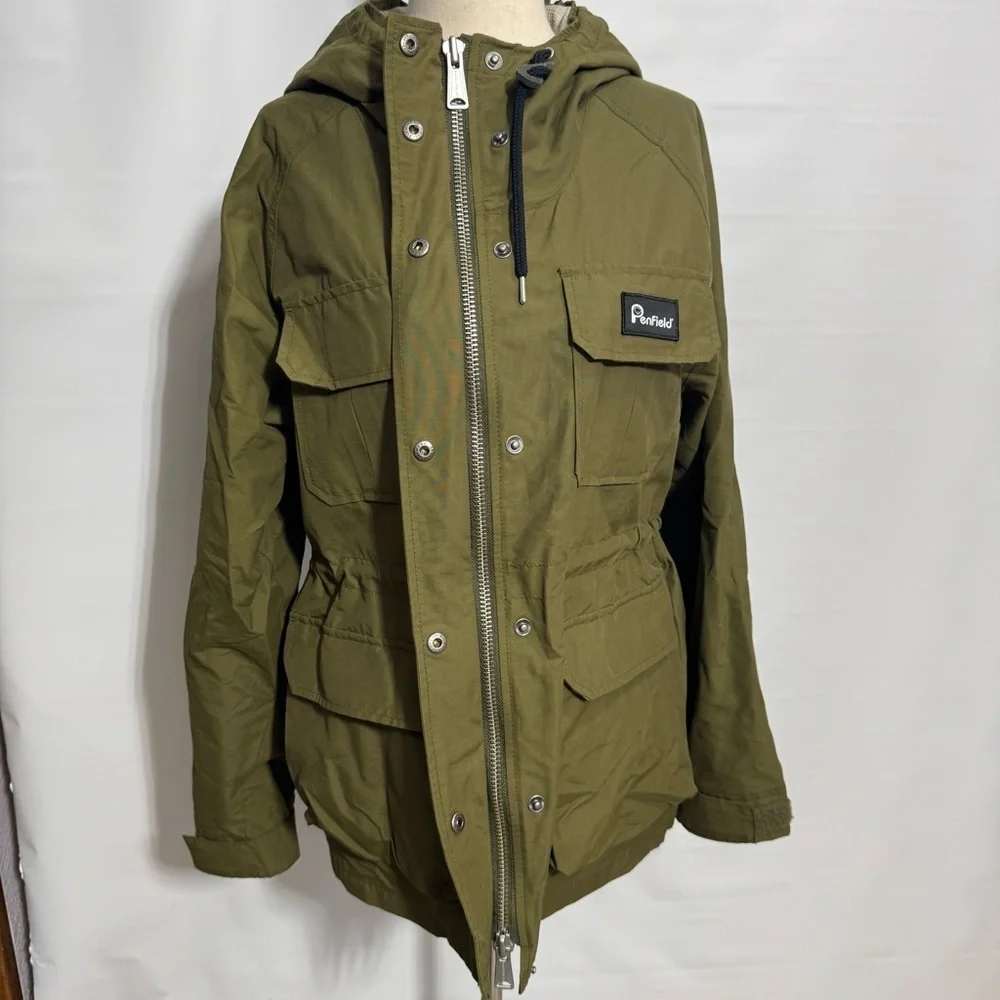 Madewell x Penfield β’ Kasson Flannel Lined Rain Field Cargo Jacket Olive Green S - Picture 10 of 16